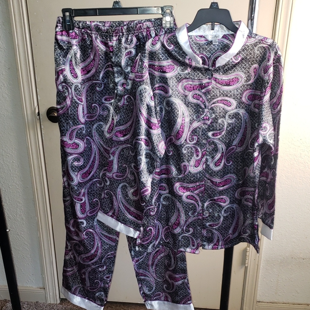 Paisley Satin Pajama Set